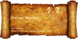 Vatay Nándor névjegykártya